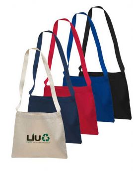 12 oz. Small Cotton Canvas Messenger Bag with Long Handles