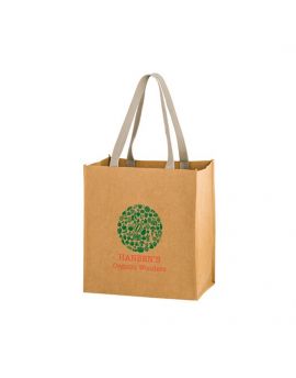 Lightweight Washable Kraft Paper Grocery Tote Bag with Web Handle - River