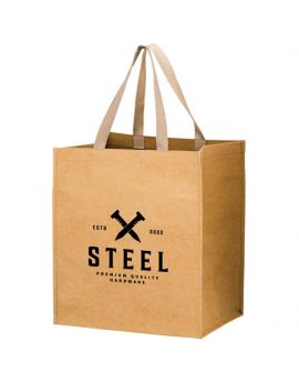 Lightweight Washable Kraft Paper Grocery Tote Bag with Web Handle Delta