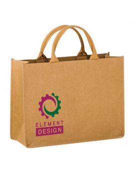 Lightweight Washable Kraft Paper Tote Bag with Contoured Handle Cove