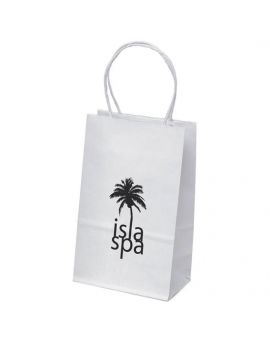 White kraft paper shopper with matching twisted paper handles