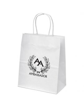 White kraft paper shopper with matching twisted paper handles
