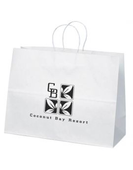 White kraft paper shopper with matching twisted paper handles