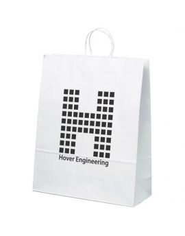 White kraft paper shopper with matching twisted paper handles