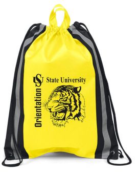 Two Tone Non Woven Large Drawstring Backpack Tote Bag