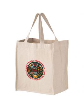 Heavyweight Cotton Grocery Bag with 4 Fold away Bottle Holder