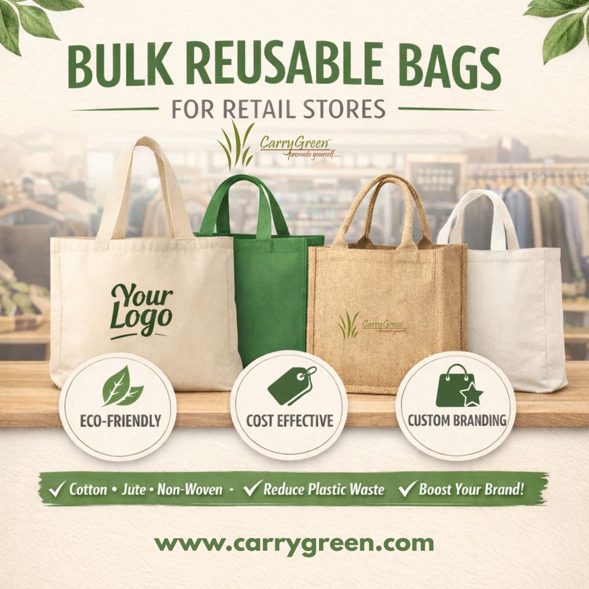 Bulk Reusable Bags for Retail Stores: A Smart, Sustainable Choice