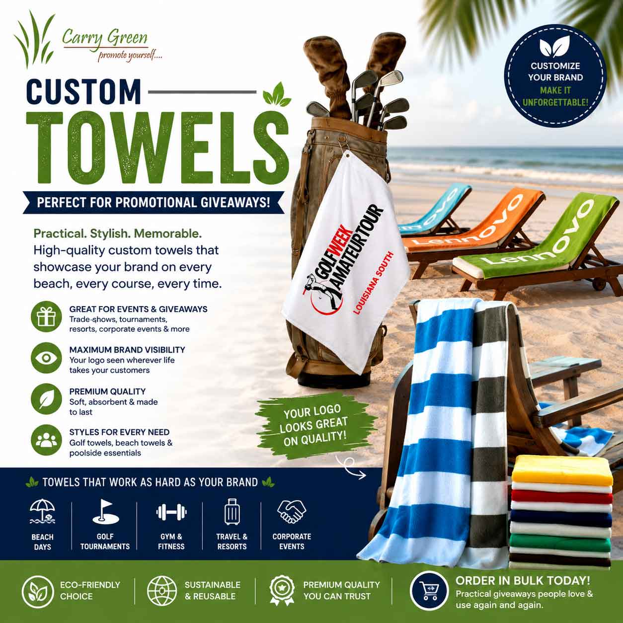 towel promotional carrygreen